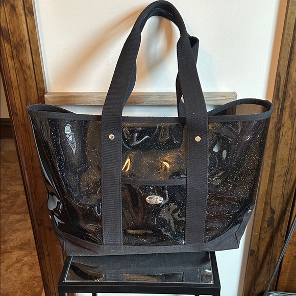 Coach Handbags - Coach Black Glitter Clear Tote